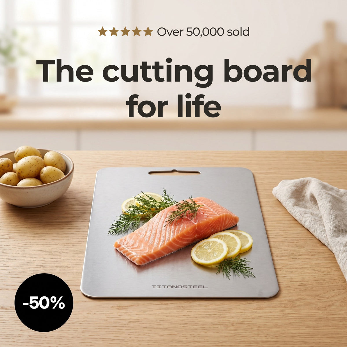 The cutting board that lasts a lifetime - no microplastics, no bacteria