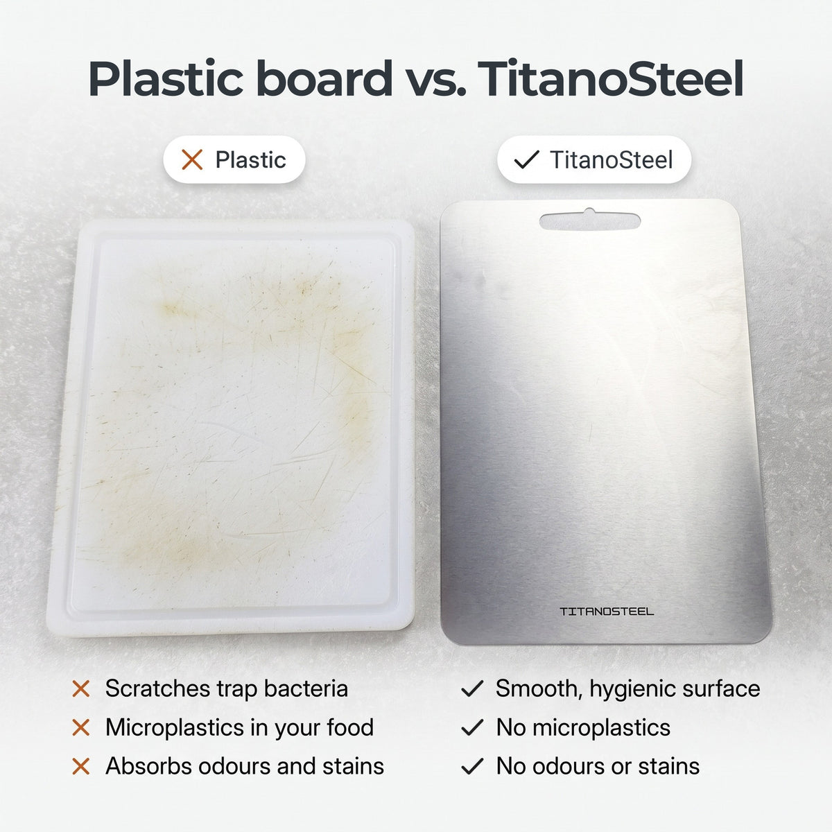 The cutting board that lasts a lifetime - no microplastics, no bacteria